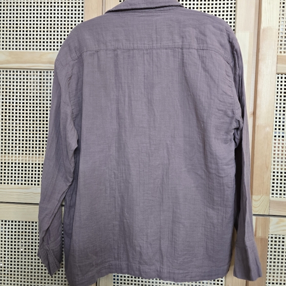 Parachute Organic Cotton Cloud Plum Button Down Pajama Top Small - Picture 6 of 6